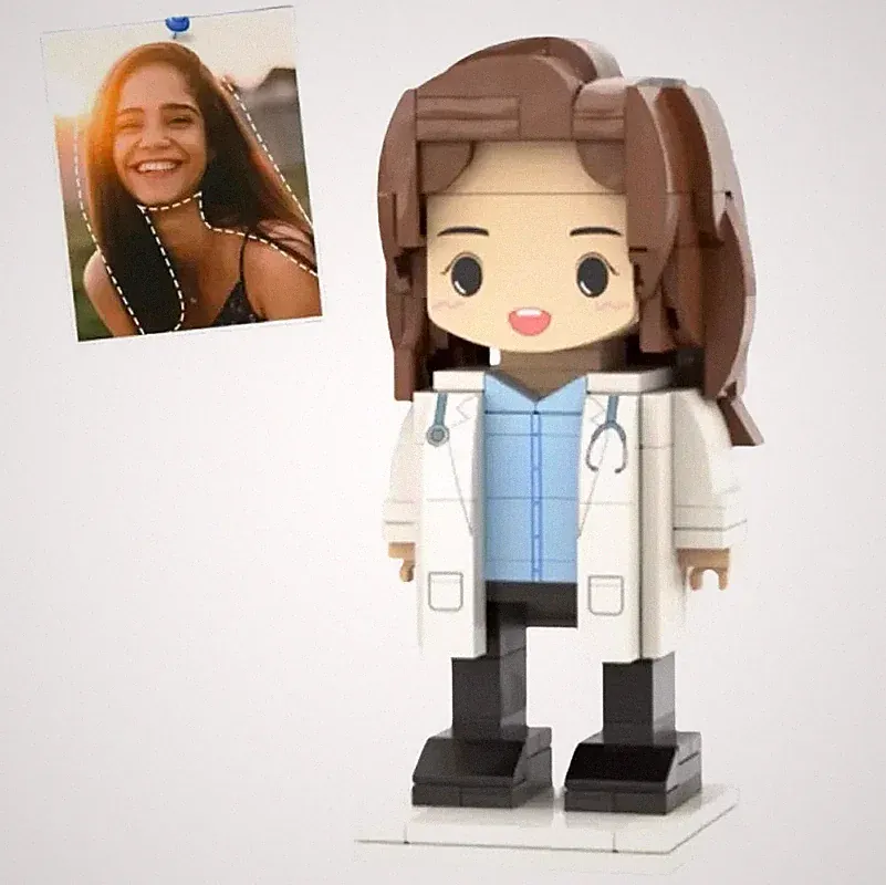 Custom Female Doctor Figurine from Photo | Personalized Medical Gift