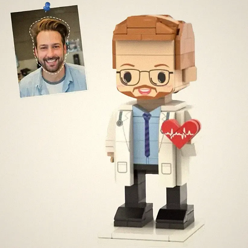 Custom Heart Doctor Figurine from Photo | Personalized Gift for Medics