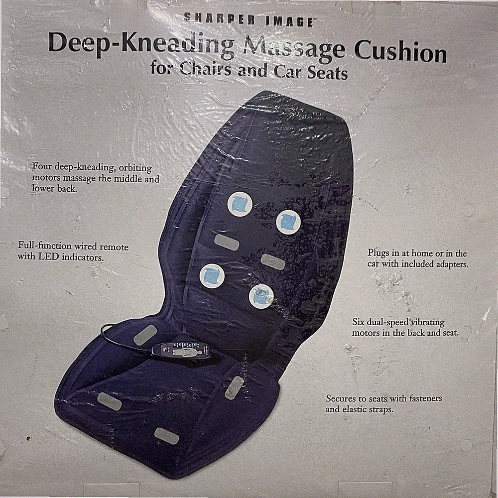 Massage Cushion For Office Chairs Car Seats. Sharper Image Deep-Kneading. SEALED